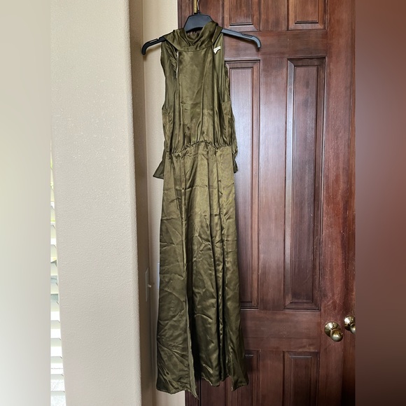 Hunter green Whimsy + Row sleeveless halter gown - Picture 3 of 4